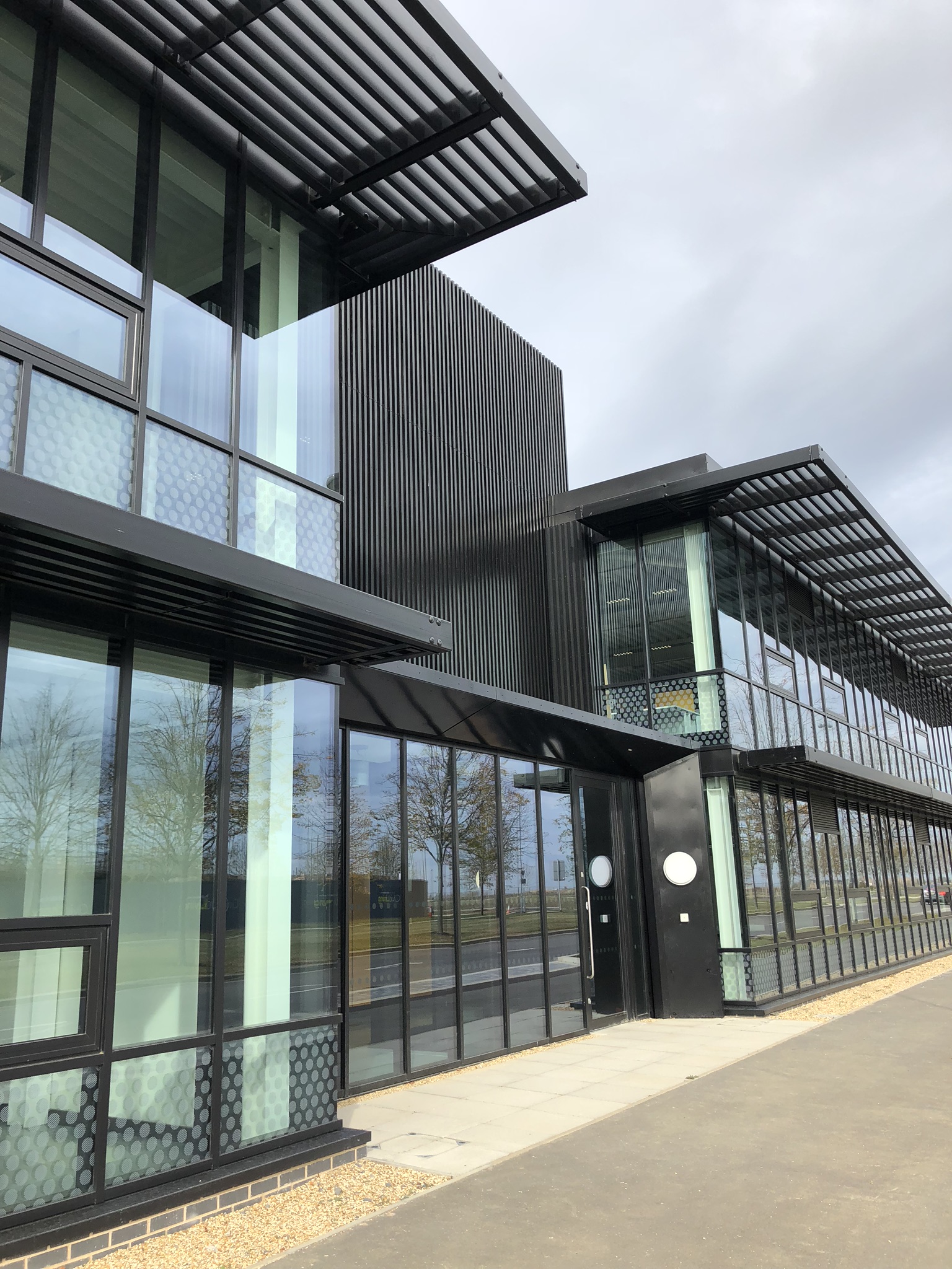 Exterior facade and entrance of Incubator 2 Commercial Building in Alconbury Cambridgeshire