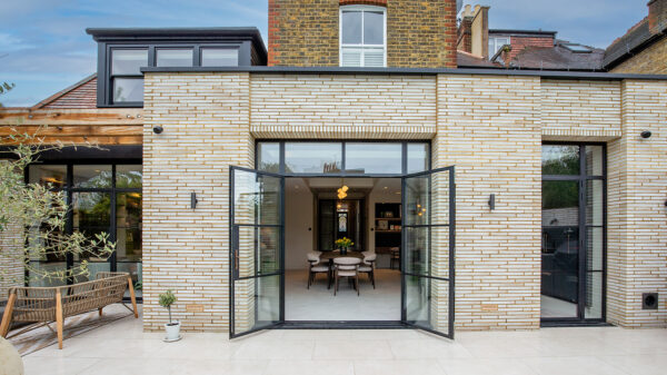 Rear patio extension of residential building