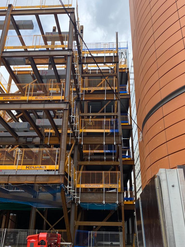 steelwork of new day surgery unit under construction for the evelina childrens hospital in london