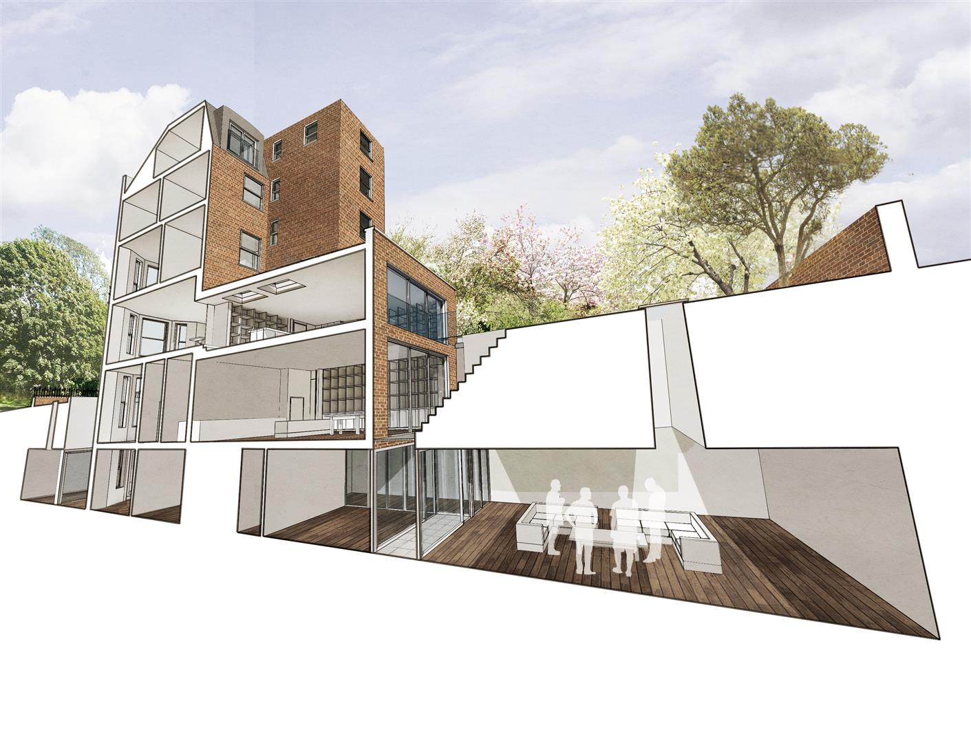 Render of residential basement construction