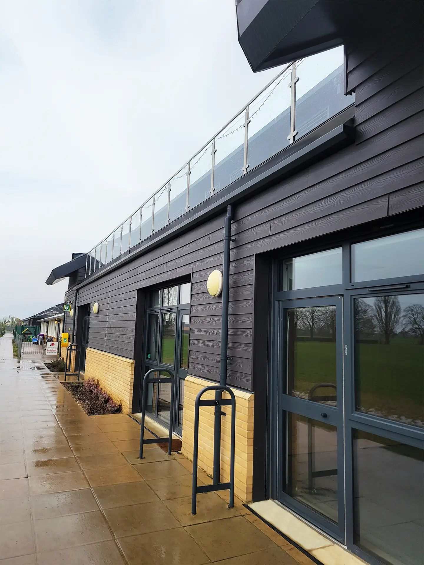 Side view of new build village hall cambridgeshire