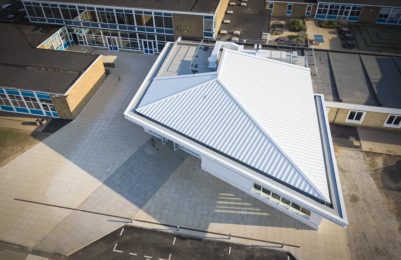 Radcliffe school extension aerial view