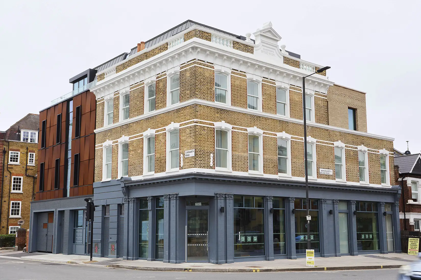 The Hurlingham exterior view facade retention refurbishment mixed use